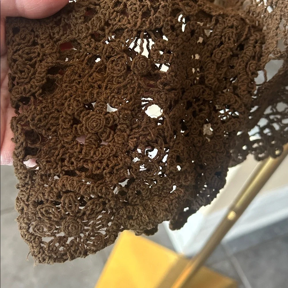 ZARA crochet top, Elegant Brown Crochet size medium - Picture 9 of 11